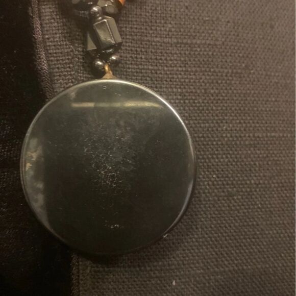 Handmade Black Ice Lion Head  Natural Beaded Necklace - Picture 2 of 6